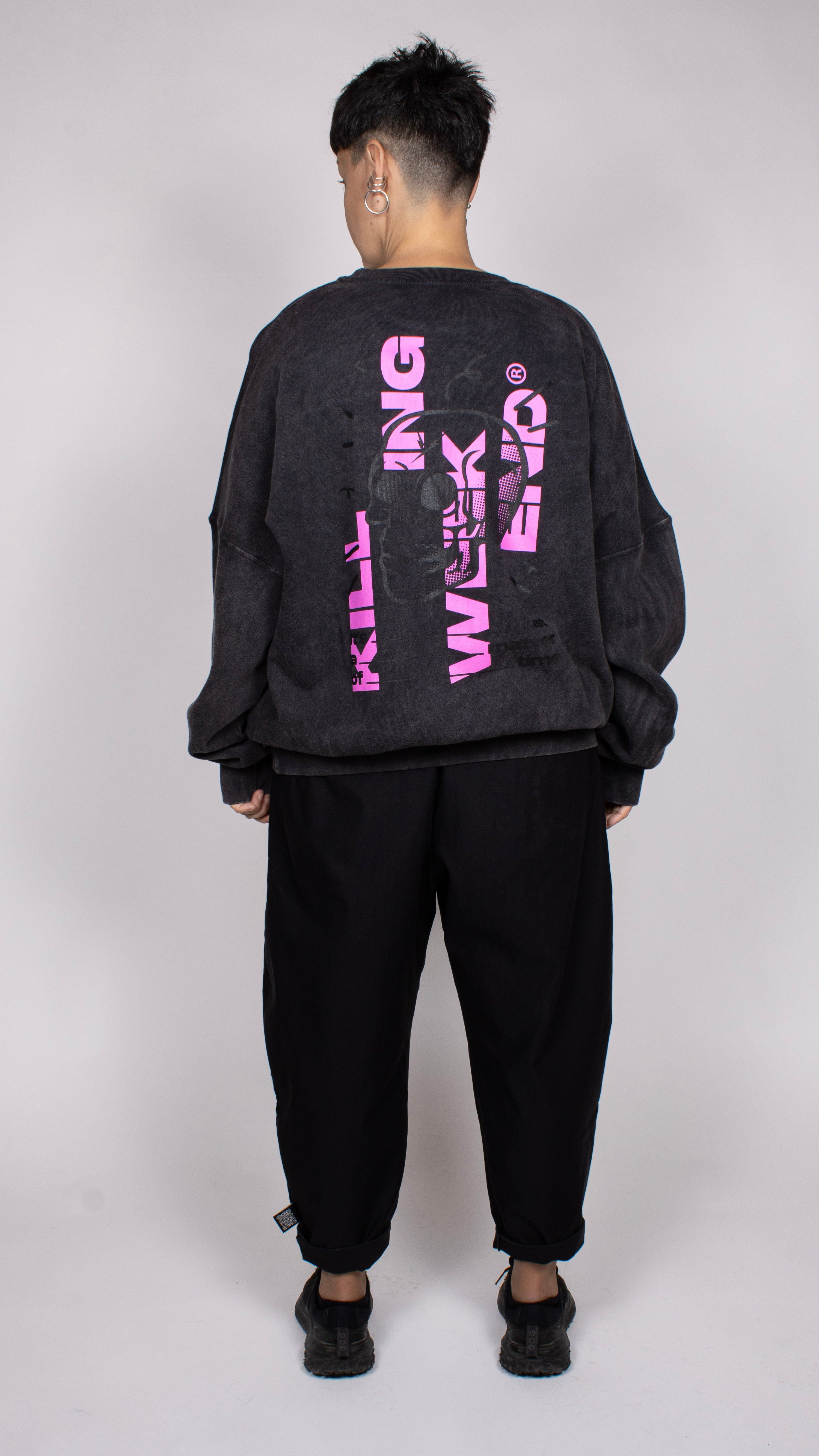 SUDADERA CUELLO REDONDO ACID WASH