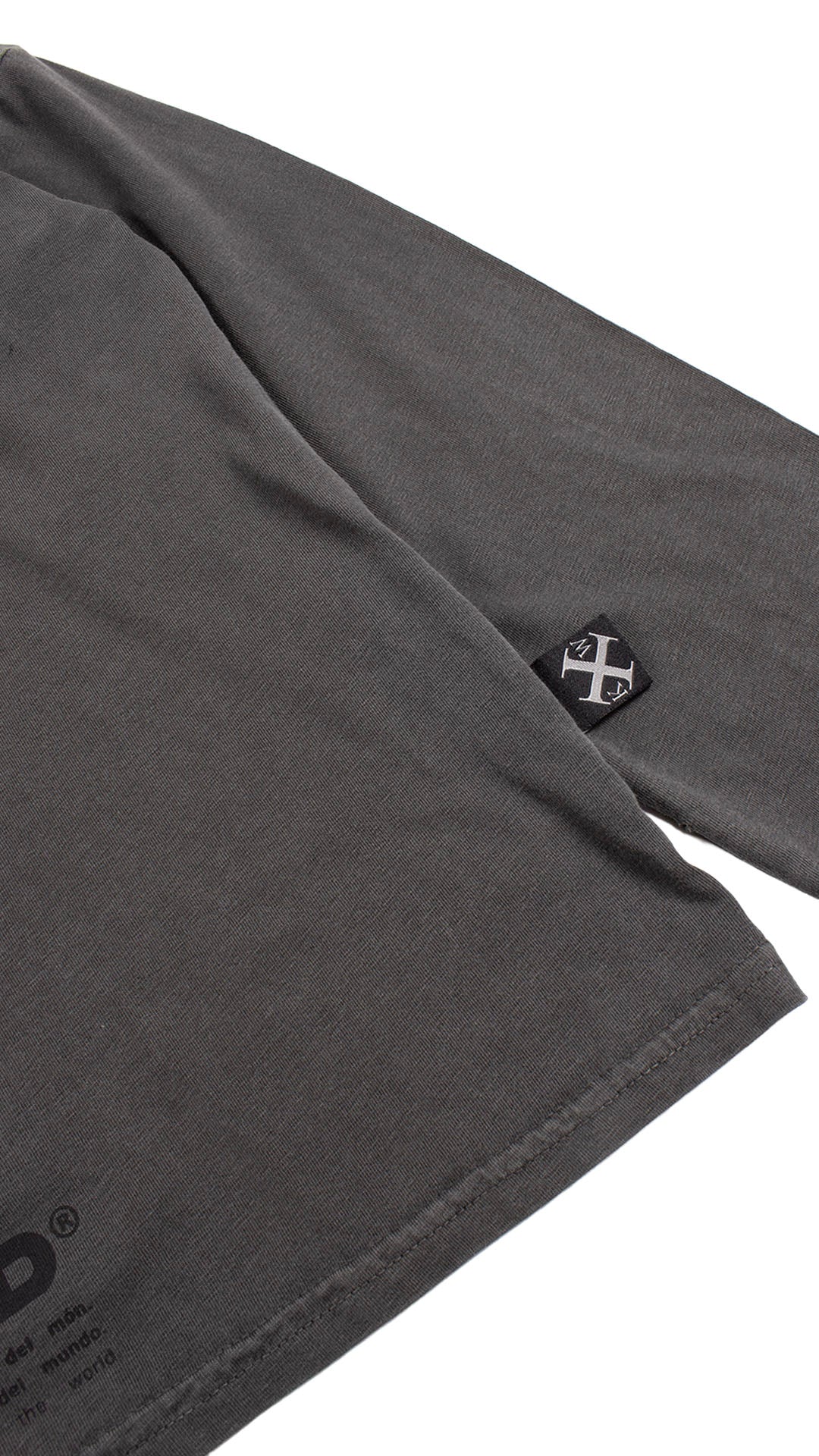 CAMISETA CROP ANTRACITA MANGA LARGA