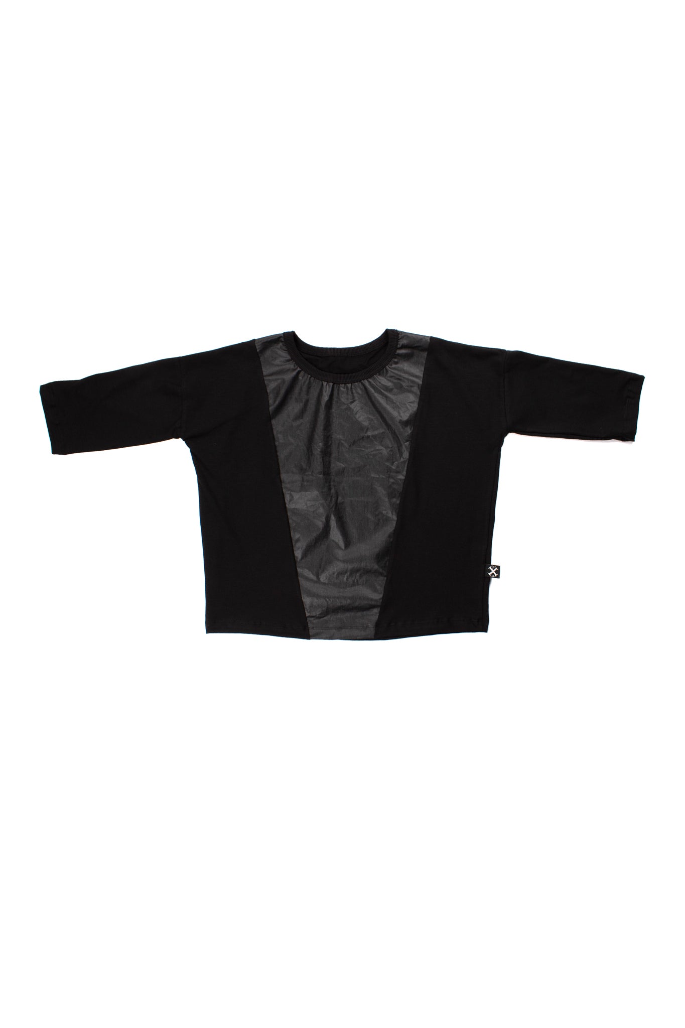 BLACK COTTON & LINEN T-SHIRT